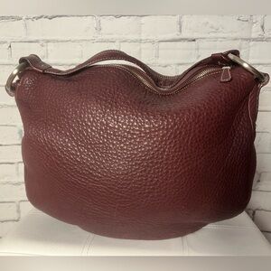 Talbots Deep Red Leather Hobo Bag